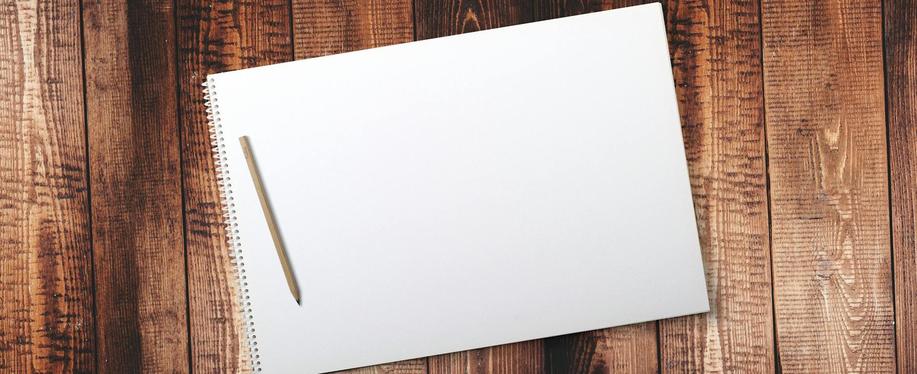 pencil on spiral drawing notebook